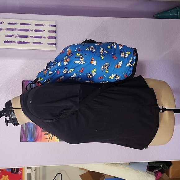 Handmade Hand Crafted Fabric Large Disney Goofy Drawstring  Backpack - Picture 3 of 16